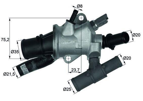 Thermostat d'eau (Calorstat) MAHLE Aftermarket ref. TI 166 88