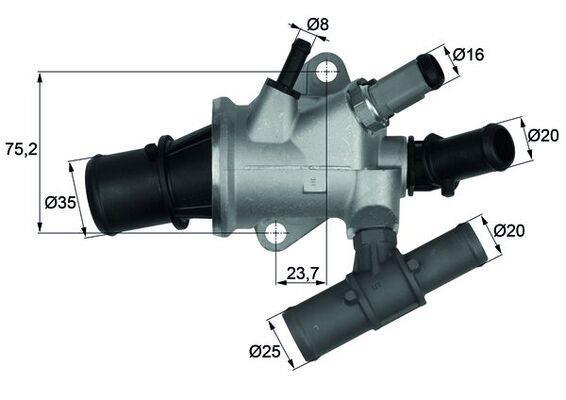 Thermostat d'eau (Calorstat) MAHLE Aftermarket ref. TI 168 88