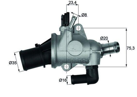 Thermostat d'eau (Calorstat) MAHLE Aftermarket ref. TI 174 88