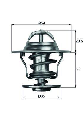 Thermostat d'eau (Calorstat) MAHLE Aftermarket ref. TX 13 80D