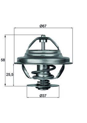 Thermostat d'eau (Calorstat) MAHLE Aftermarket ref. TX 21 80D