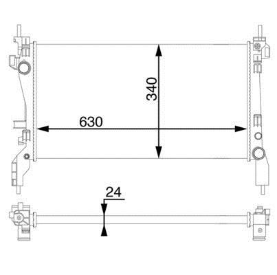 Radiateur moteur (Radiateur de refroidissement) MAHLE Aftermarket CR 1122 000S