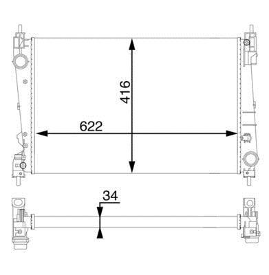 Radiateur moteur (Radiateur de refroidissement) MAHLE Aftermarket CR 1582 000S