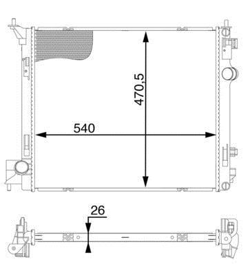 Radiateur moteur (Radiateur de refroidissement) MAHLE Aftermarket CR 1596 000S