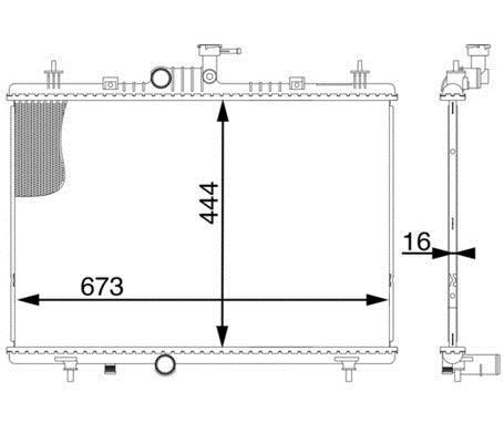 Radiateur moteur (Radiateur de refroidissement) MAHLE Aftermarket ref. CR 1606 000S
