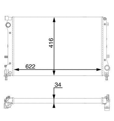 Radiateur moteur (Radiateur de refroidissement) MAHLE Aftermarket ref. CR 2002 000S
