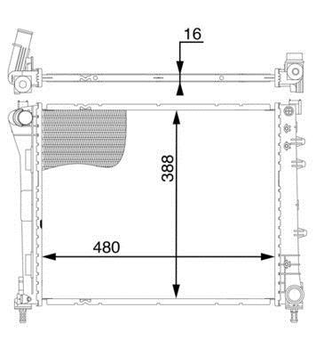 Radiateur moteur (Radiateur de refroidissement) MAHLE Aftermarket ref. CR 2004 000S