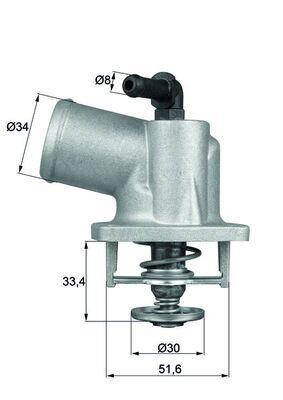 Thermostat d'eau (Calorstat) MAHLE Aftermarket ref. TI 55 92D