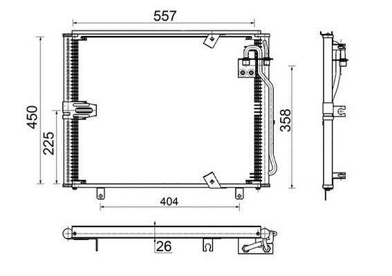 Condenseur, climatisation (Radiateur de climatisation) MAHLE Aftermarket ref. AC 148 000S