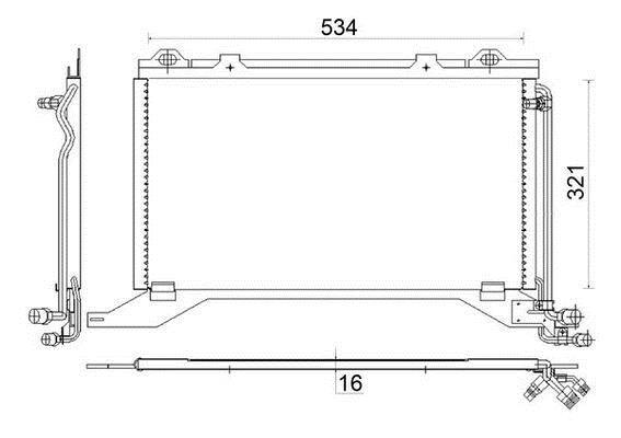 Condenseur, climatisation (Radiateur de climatisation) MAHLE Aftermarket ref. AC 208 000S