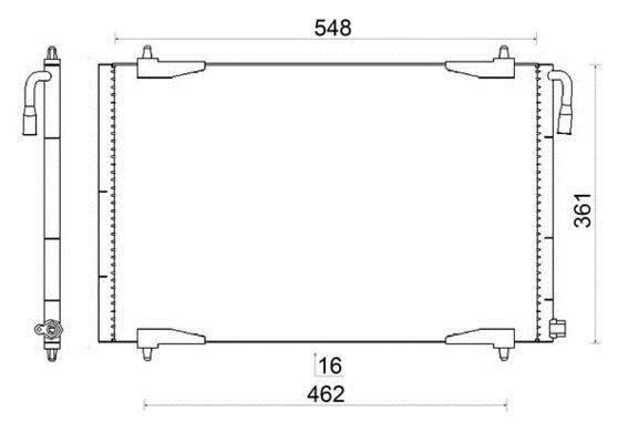 Condenseur, climatisation (Radiateur de climatisation) MAHLE Aftermarket ref. AC 220 001S