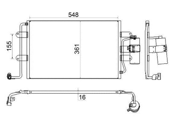Condenseur, climatisation (Radiateur de climatisation) MAHLE Aftermarket ref. AC 228 001S
