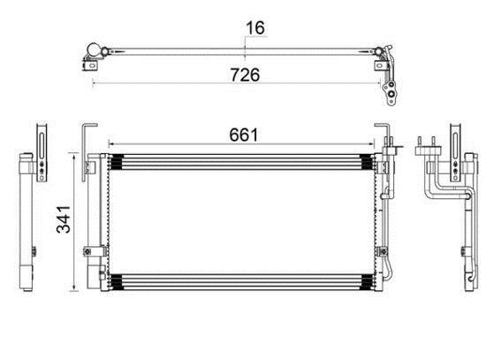Condenseur, climatisation (Radiateur de climatisation) MAHLE Aftermarket ref. AC 263 000S