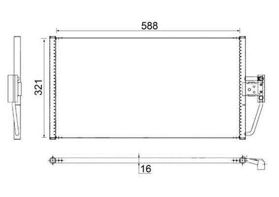 Condenseur, climatisation (Radiateur de climatisation) MAHLE Aftermarket ref. AC 266 000S