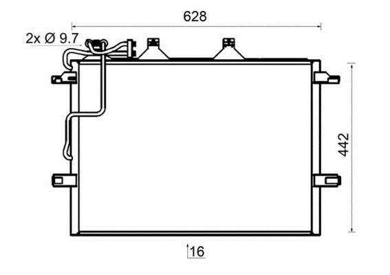 Condenseur, climatisation (Radiateur de climatisation) MAHLE Aftermarket ref. AC 318 000S