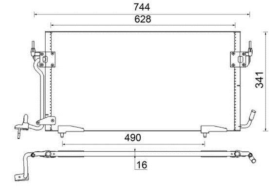 Condenseur, climatisation (Radiateur de climatisation) MAHLE Aftermarket ref. AC 341 000S