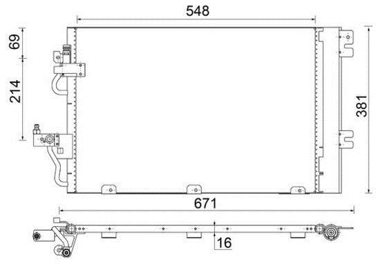 Condenseur, climatisation (Radiateur de climatisation) MAHLE Aftermarket ref. AC 377 000P