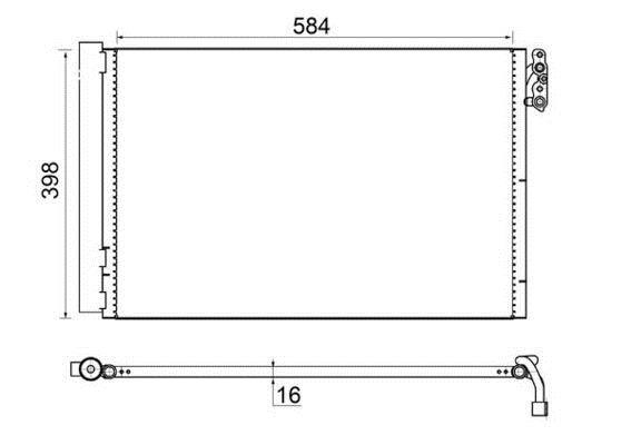 Condenseur, climatisation (Radiateur de climatisation) MAHLE Aftermarket ref. AC 413 001S