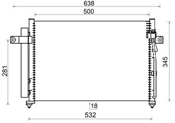 Condenseur, climatisation (Radiateur de climatisation) MAHLE Aftermarket ref. AC 417 000S