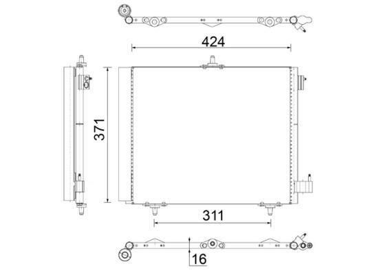 Condenseur, climatisation (Radiateur de climatisation) MAHLE Aftermarket ref. AC 460 000S