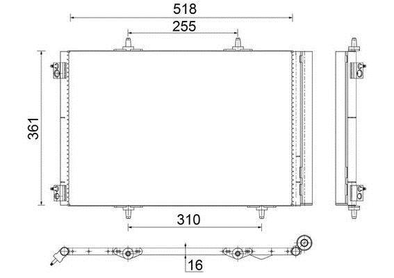 Condenseur, climatisation (Radiateur de climatisation) MAHLE Aftermarket ref. AC 466 000S