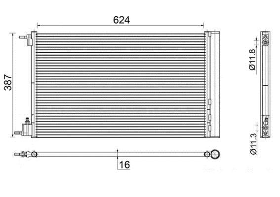 Condenseur, climatisation (Radiateur de climatisation) MAHLE Aftermarket AC 552 000S