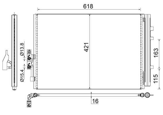 Condenseur, climatisation (Radiateur de climatisation) MAHLE Aftermarket ref. AC 779 000S