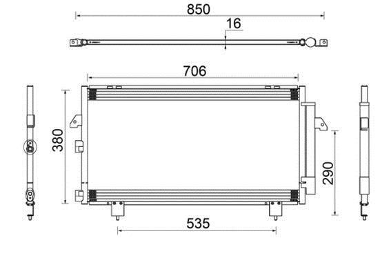 Condenseur, climatisation (Radiateur de climatisation) MAHLE Aftermarket ref. AC 796 000S