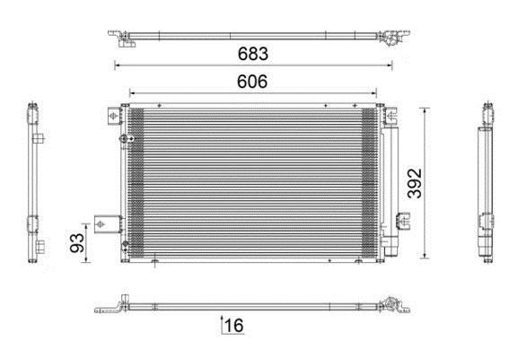 Condenseur, climatisation (Radiateur de climatisation) MAHLE Aftermarket ref. AC 819 000S