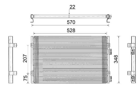Condenseur, climatisation (Radiateur de climatisation) MAHLE Aftermarket ref. AC 820 000S