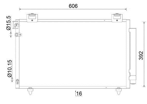 Condenseur, climatisation (Radiateur de climatisation) MAHLE Aftermarket ref. AC 831 000S