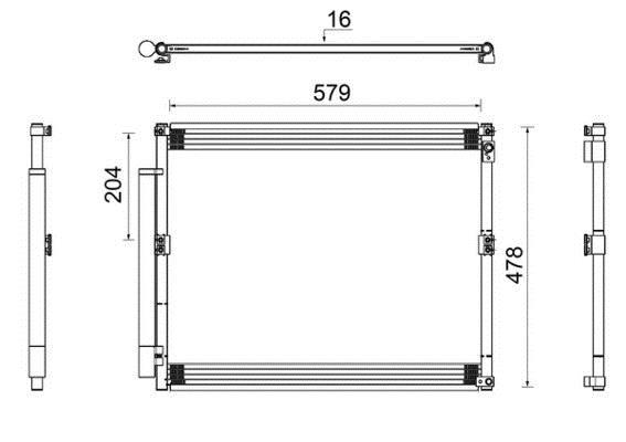 Condenseur, climatisation (Radiateur de climatisation) MAHLE Aftermarket ref. AC 838 000S