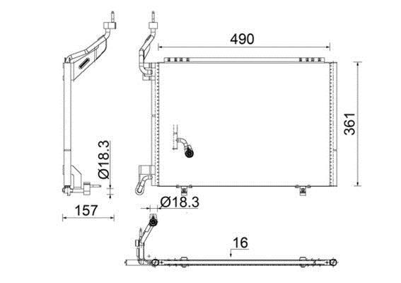 Condenseur, climatisation (Radiateur de climatisation) MAHLE Aftermarket ref. AC 848 000S