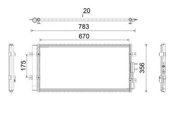 Condenseur, climatisation (Radiateur de climatisation) MAHLE Aftermarket ref. AC 921 000P