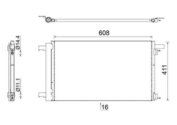 Condenseur, climatisation (Radiateur de climatisation) MAHLE Aftermarket ref. AC 939 000S