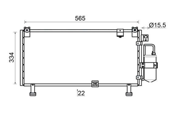Condenseur, climatisation (Radiateur de climatisation) MAHLE Aftermarket ref. AC 946 000S