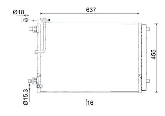 Condenseur, climatisation (Radiateur de climatisation) MAHLE Aftermarket ref. AC 949 000S