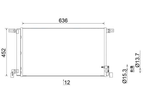 Condenseur, climatisation (Radiateur de climatisation) MAHLE Aftermarket ref. AC 952 000S
