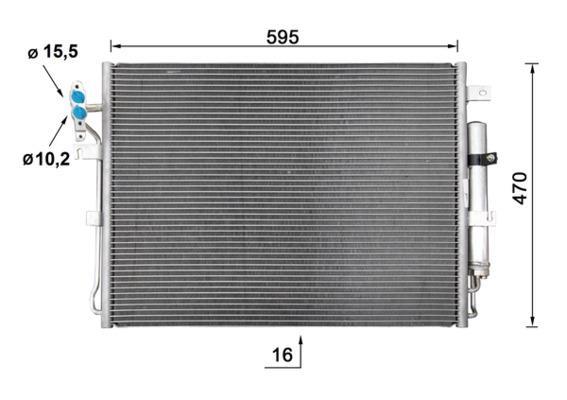Condenseur, climatisation (Radiateur de climatisation) MAHLE Aftermarket ref. AC 959 000S