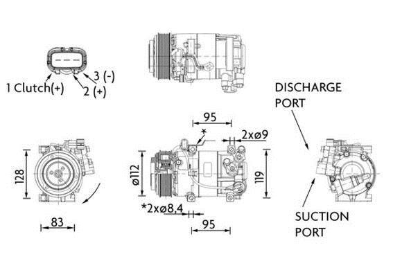 Compresseur, climatisation MAHLE Aftermarket ref. ACP 1460 000P