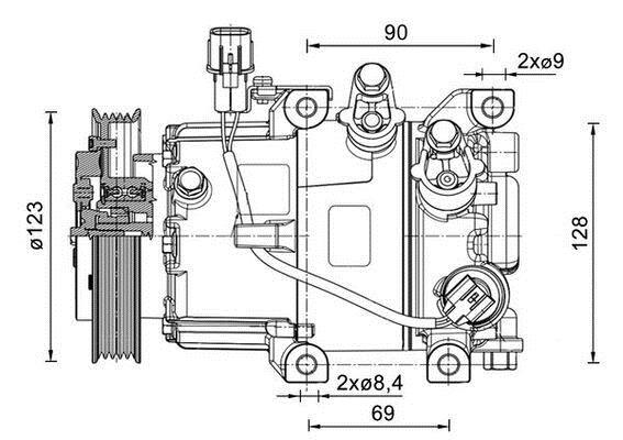 Compresseur, climatisation MAHLE Aftermarket ref. ACP 1465 000P