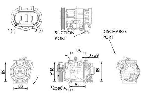 Compresseur, climatisation MAHLE Aftermarket ref. ACP 1466 000P