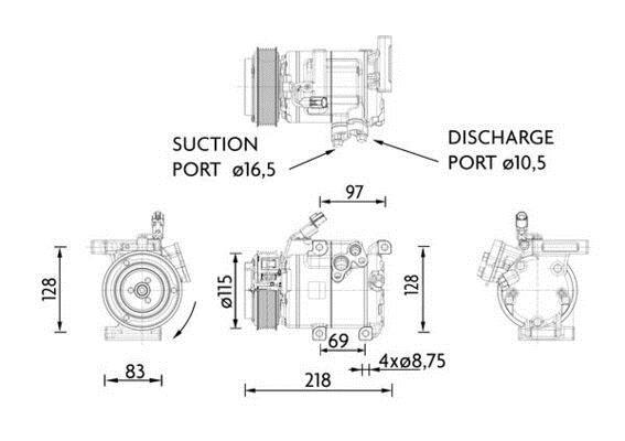 Compresseur, climatisation MAHLE Aftermarket ref. ACP 1467 000P