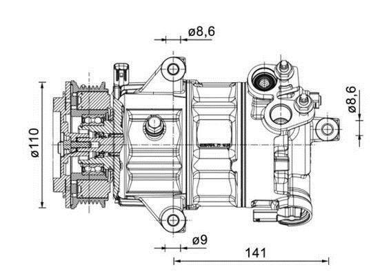 Compresseur, climatisation MAHLE Aftermarket ref. ACP 1491 000P