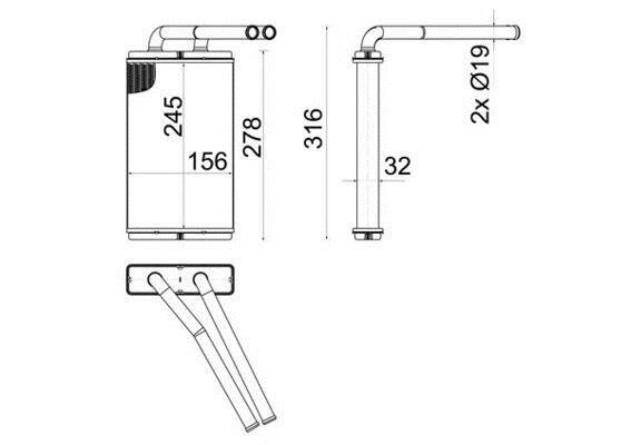 Radiateur de chauffage MAHLE Aftermarket ref. AH 268 000S