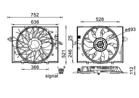 Ventilateur de refroidissement du moteur (Motoventilateur) MAHLE Aftermarket CFF 336 000S