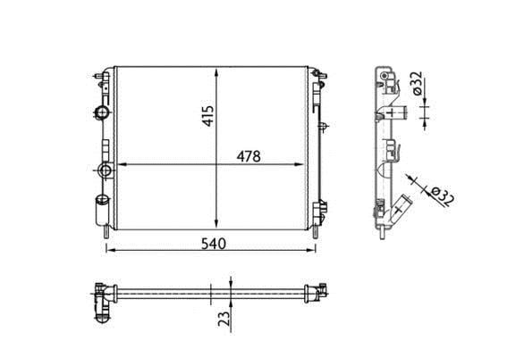 Radiateur moteur (Radiateur de refroidissement) MAHLE Aftermarket ref. CR 36 000S