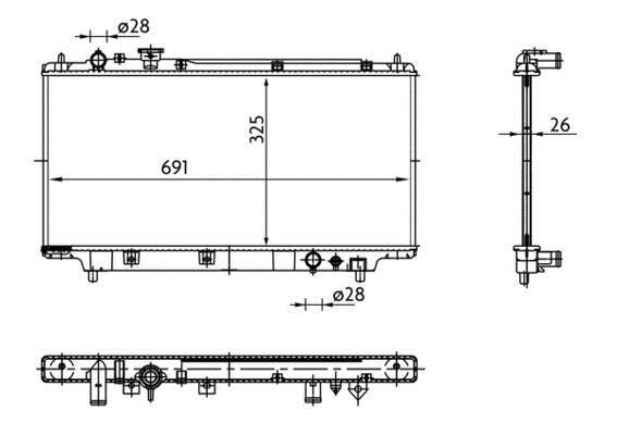 Radiateur moteur (Radiateur de refroidissement) MAHLE Aftermarket ref. CR 183 000S