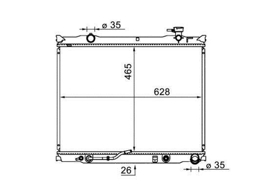 Radiateur moteur (Radiateur de refroidissement) MAHLE Aftermarket ref. CR 1581 000S