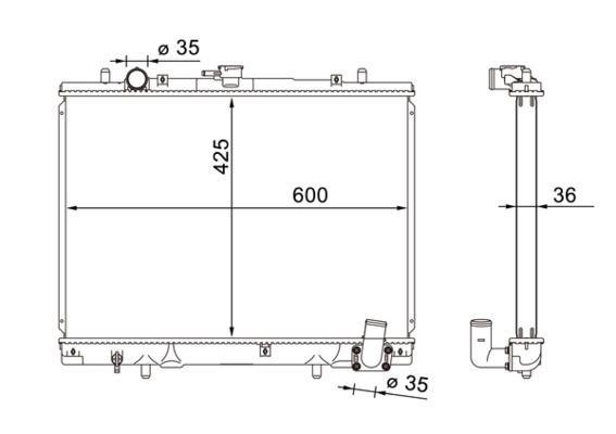 Radiateur moteur (Radiateur de refroidissement) MAHLE Aftermarket ref. CR 1608 000S